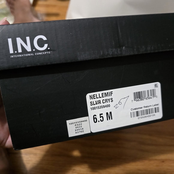 INC International Concepts Glittering Silver Heels - Picture 15 of 15